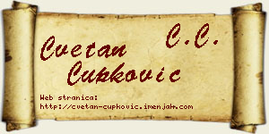 Cvetan Čupković vizit kartica